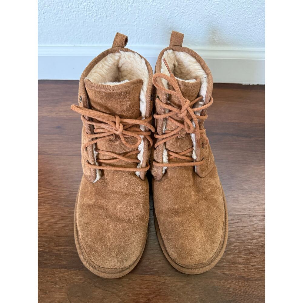 UGG Men's Harkley Lace Up Suede Chukka Boots Chestnut Brown Sz 11 - Picture 2 of 9